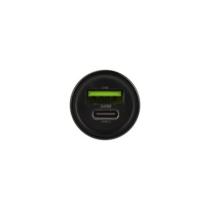 KFZ-Ladegerät mit Lightning-Kabel MaXlife MXCC-04, 20W, 3A, 1 x USB-A - 1 x USB-C, Schwarz