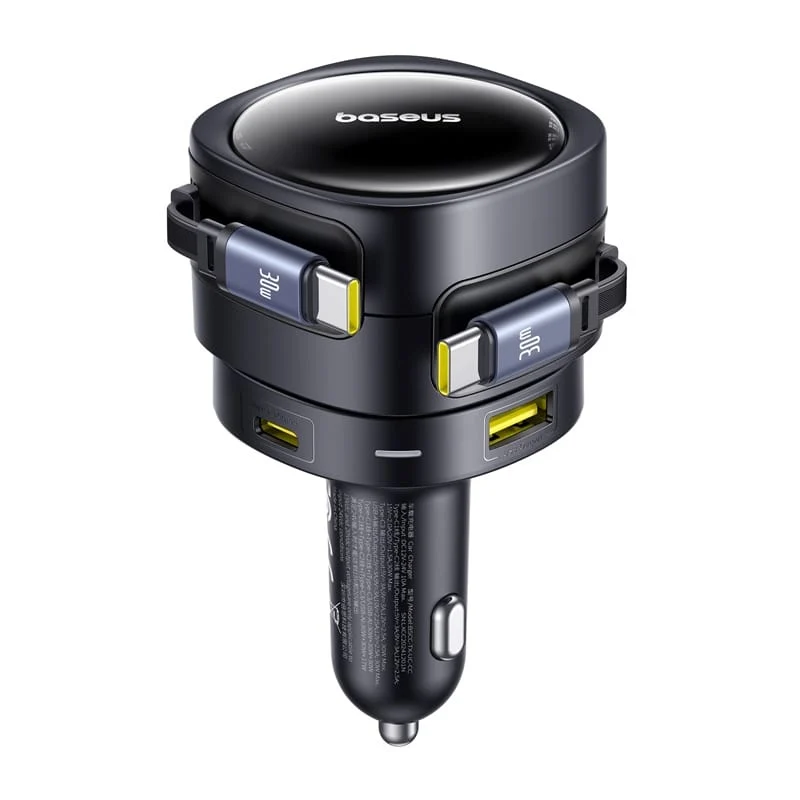 Baseus Enjoyment Max Autoladegerät mit USB-C-Kabel, 90 W, 1 × USB-A – 1 × USB-C, Schwarz C00035507121-03