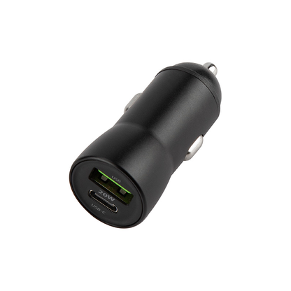 KFZ-Ladegerät mit Lightning-Kabel MaXlife MXCC-04, 20W, 3A, 1 x USB-A - 1 x USB-C, Schwarz