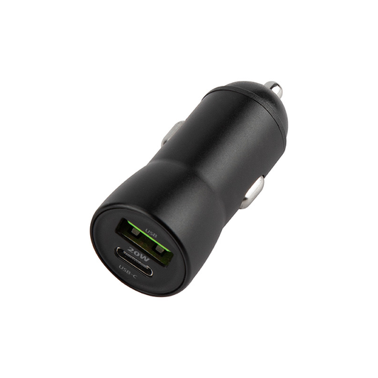 Auto-oplader met USB-C kabel MaXlife MXCC-04, 20W, 3A, 1 x USB-A - 1 x USB-C, Zwart