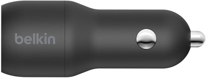 Auto-Ladegerät mit Lightning-Kabel Belkin BoostCharge Dual, 24W, 2,4A, 2 x USB-A, Schwarz CCD001bt1MBK