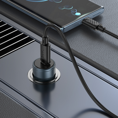 Autolader met USB-C-kabel HOCO Z57, 30W, 3A, 1 x USB-C, Grijs