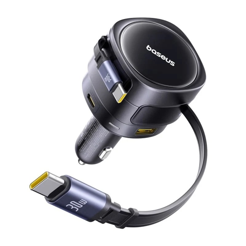 Baseus Enjoyment Max Autoladegerät mit USB-C-Kabel, 90 W, 1 × USB-A – 1 × USB-C, Schwarz C00035507121-03