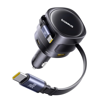 Baseus Enjoyment Max Autoladegerät mit USB-C-Kabel, 90 W, 1 × USB-A – 1 × USB-C, Schwarz C00035507121-03