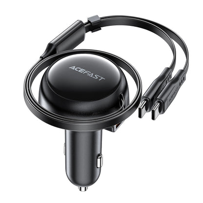 Auto-oplader met USB-C kabel Acefast B13, 53W, 3A, 1 x USB-A, Zwart