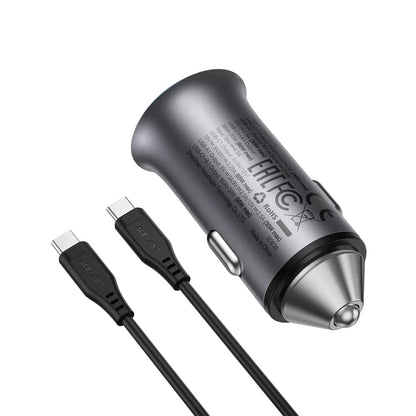 Auto-Ladegerät mit USB-C Kabel Acefast B16, 95W, 3.25A, 1 x USB-A - 1 x USB-C, Grau