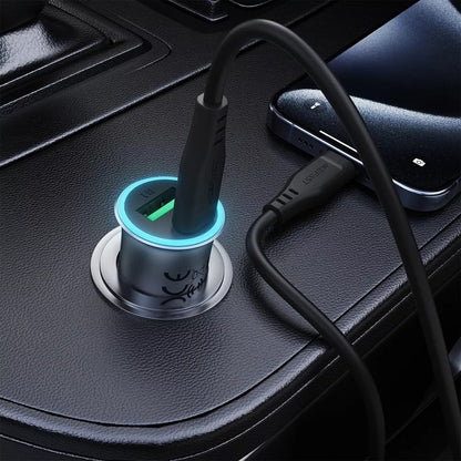 Auto-Ladegerät mit USB-C Kabel Acefast B16, 95W, 3.25A, 1 x USB-A - 1 x USB-C, Grau
