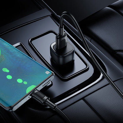 Autolader met USB-C Kabel Borofone BZ34 Cloud, 18W, 3A, 1 x USB-A, Zwart