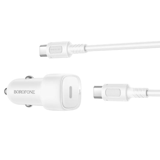 Auto-oplader met USB-C Kabel Borofone BZ34A Cloud, 20W, 3A, 1 x USB-C, Wit