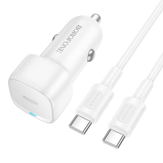 Auto-oplader met USB-C Kabel Borofone BZ34A Cloud, 20W, 3A, 1 x USB-C, Wit