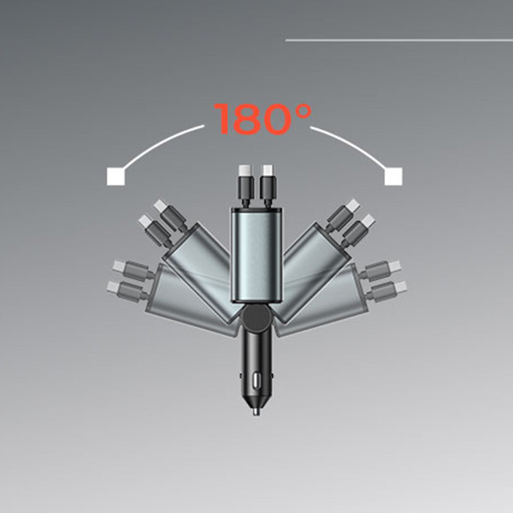 Auto-Ladegerät mit USB-C / Lightning Kabel Lisen, 69W, 3A, 1 x USB-A - 1 x USB-C, Schwarz YL0224040031