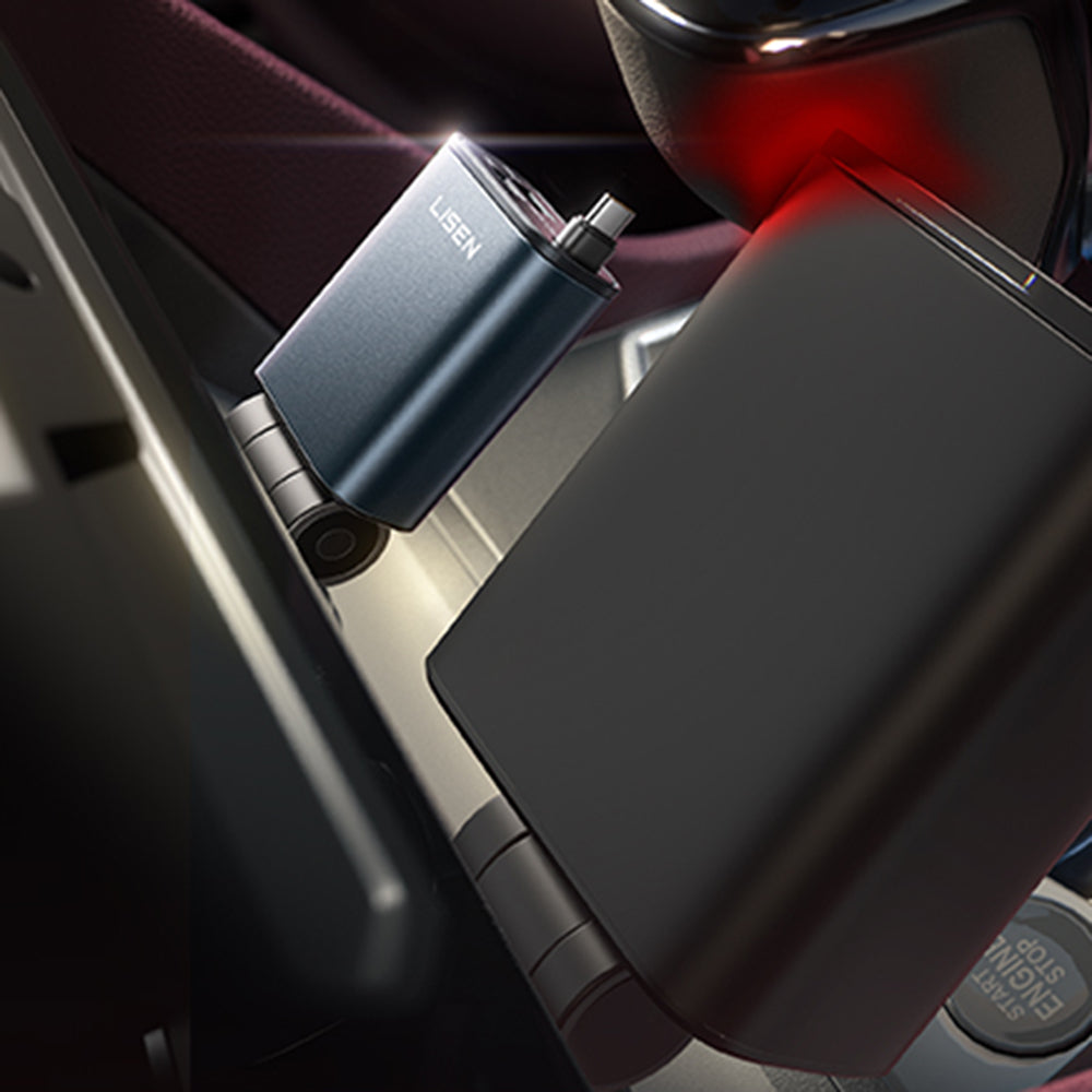 Auto-Ladegerät mit USB-C Kabel Lisen, 57W, 3A, 1 x USB-A - 1 x USB-C, Schwarz YL0325010016