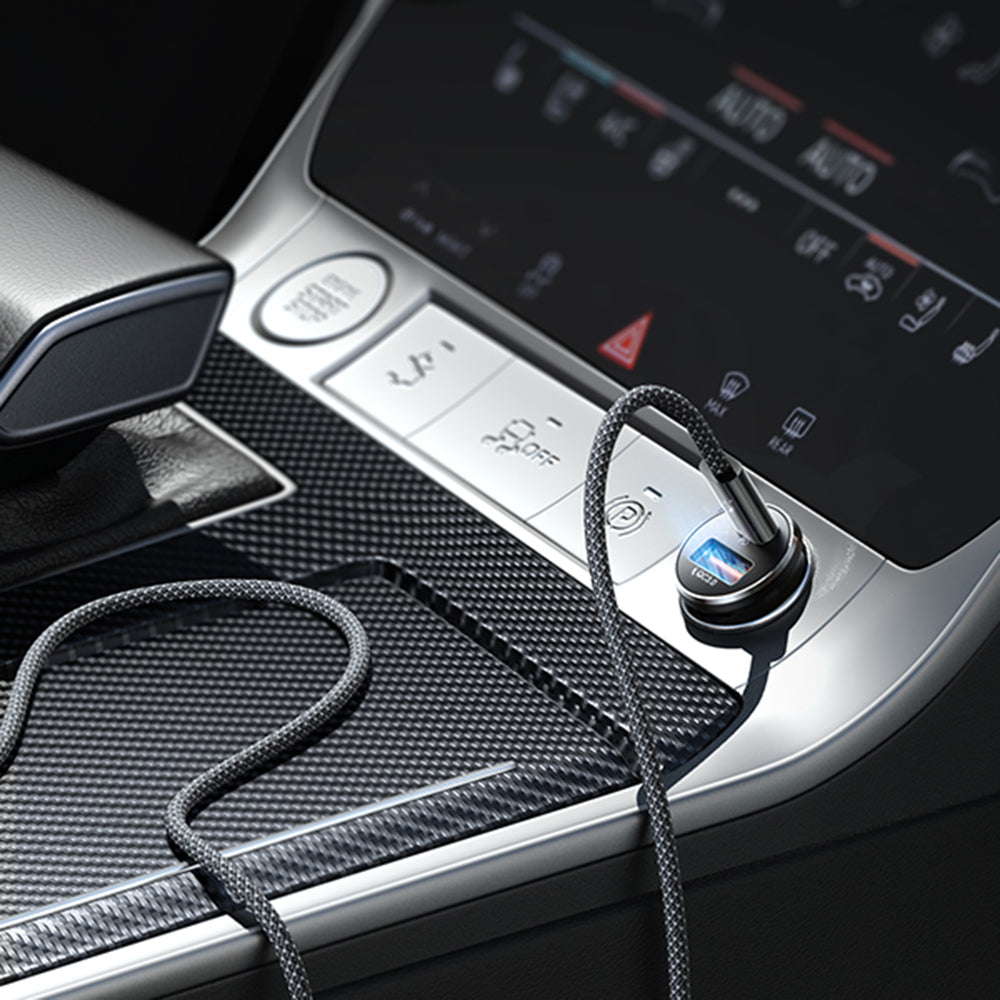 Chargeur de voiture avec câble USB-C Lisen, 83W, 3.25A, 1 x USB-A - 1 x USB-C, Argenté YL0223110003