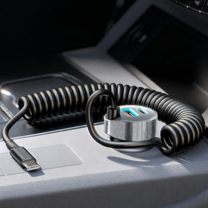 Auto-Ladegerät mit USB-C Kabel Lisen, 90W, 3A, 1 x USB-A - 1 x USB-C, Schwarz YL0223120020