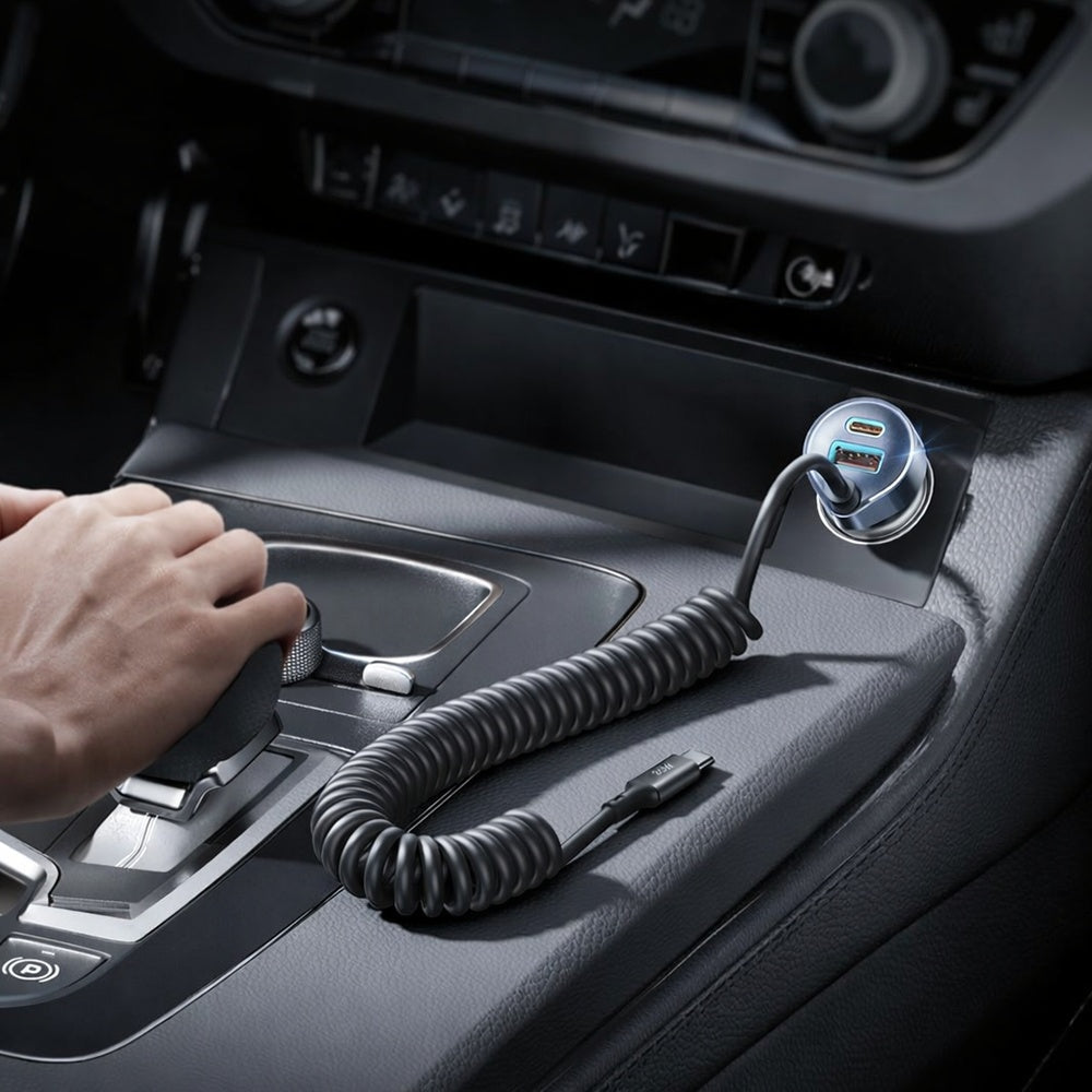 Auto-Ladegerät mit USB-C Kabel Lisen, 90W, 3A, 1 x USB-A - 1 x USB-C, Schwarz YL0223120020