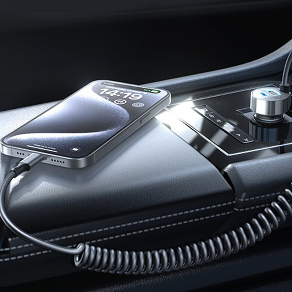 Auto-Ladegerät mit USB-C Kabel Lisen, 90W, 3A, 1 x USB-A - 1 x USB-C, Schwarz YL0223120020