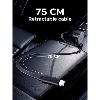 Autolader met USB-C Kabel UGREEN EC601, 75W, 3A, 1 x USB-A - 1 x USB-C, Gri