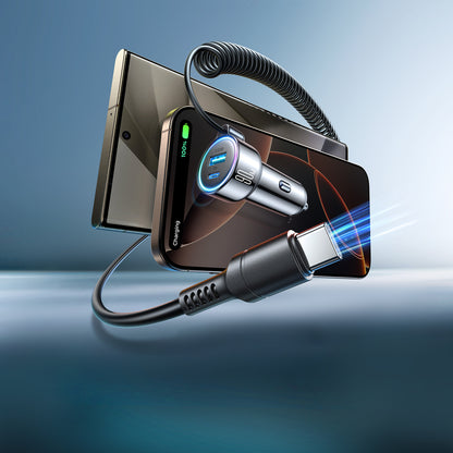 Auto-Ladegerät mit USB-C Kabel Joyroom JR-CL07, 72W, 3A, 1 x USB-A - 1 x USB-C, Schwarz