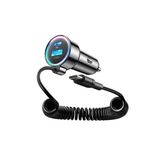 Auto-oplader met USB-C Kabel Joyroom JR-CL07, 90W, 3A, 1 x USB-A - 1 x USB-C, Zwart