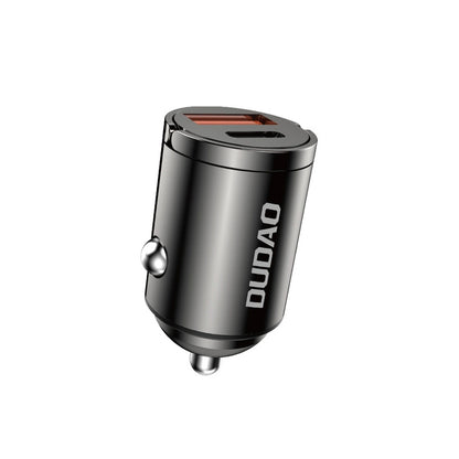 Auto-oplader Dudao R3MAX, 48W, 3A, 1 x USB-A - 1 x USB-C, Zwart