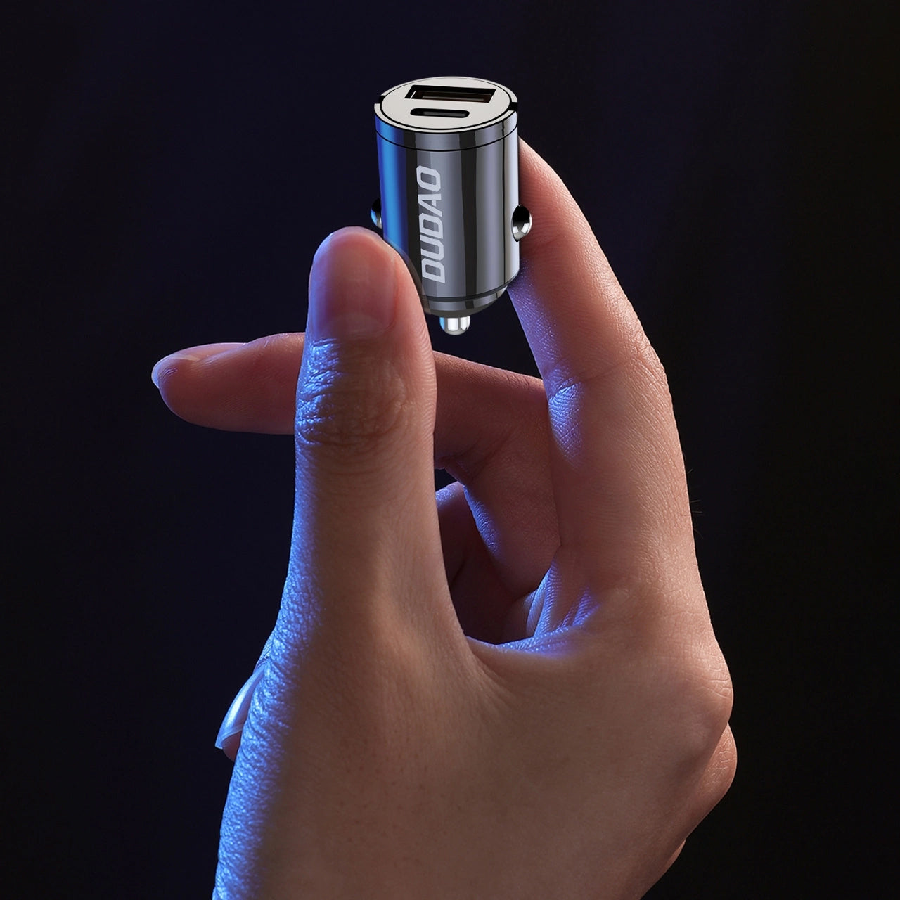 Auto-oplader Dudao R3MAX, 48W, 3A, 1 x USB-A - 1 x USB-C, Zwart