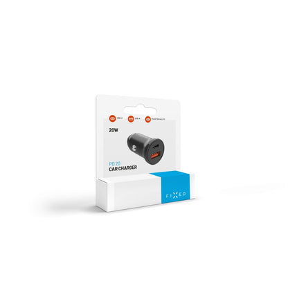 Auto-Ladegerät Fixed, 20W, 3A, 1 x USB-A - 1 x USB-C, Schwarz