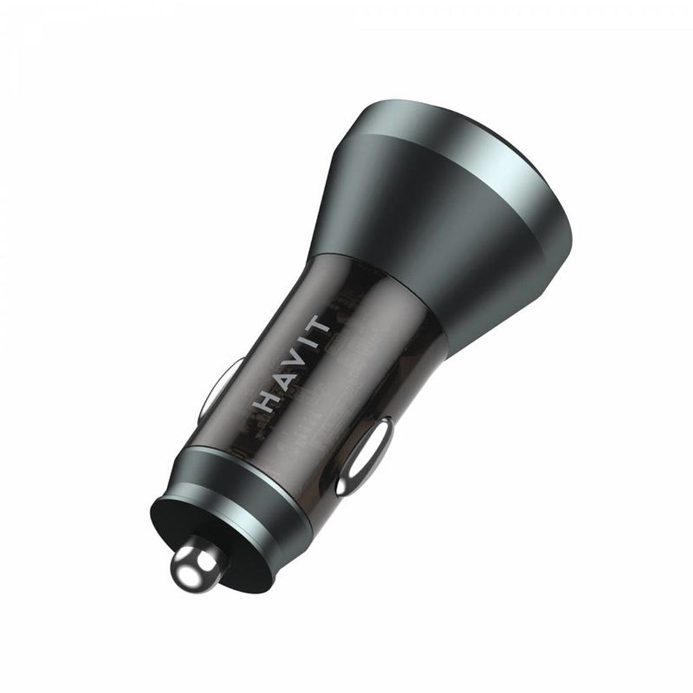 Auto-oplader HAVIT CC2017, 45W, 3A, 1 x USB-A - 1 x USB-C, Zwart Blauw