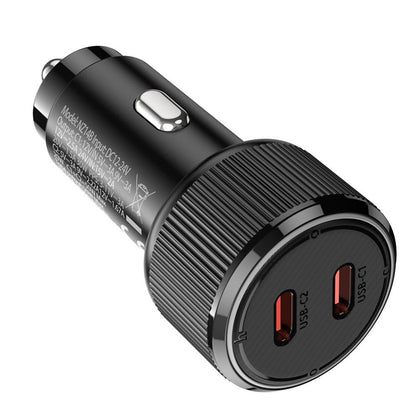 HOCO NZ14B Car Charger, 50W, 3A, 2 x USB-C, Black