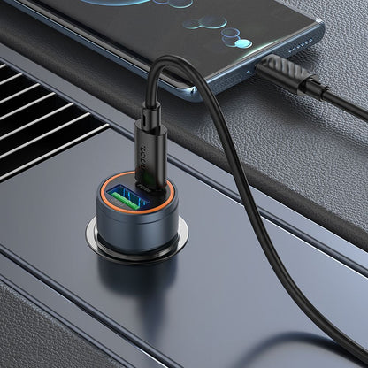 Auto-oplader HOCO Z57A, 30W, 3A, 1 x USB-A - 1 x USB-C, Gri
