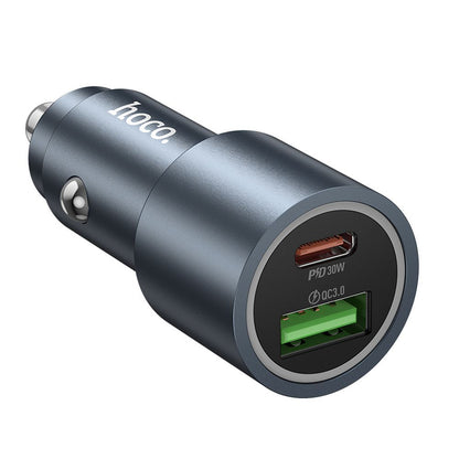 Auto-oplader HOCO Z60, 48W, 3A, 1 x USB-A - 1 x USB-C, Zwart