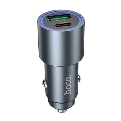 Auto-oplader HOCO Z60, 48W, 3A, 1 x USB-A - 1 x USB-C, Zwart