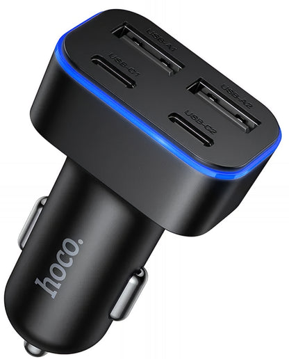 Auto-Ladegerät HOCO Z63, 42W, 3A, 2 x USB-A - 2 x USB-C, Schwarz