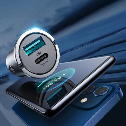 Chargeur de voiture Joyroom C-A35, 45W, 5A, 1 x USB-A - 1 x USB-C, Gris