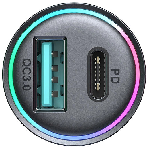 Auto-oplader Joyroom JR-CCN04, 60W, 3A, 1 x USB-A - 1 x USB-C, Zwart