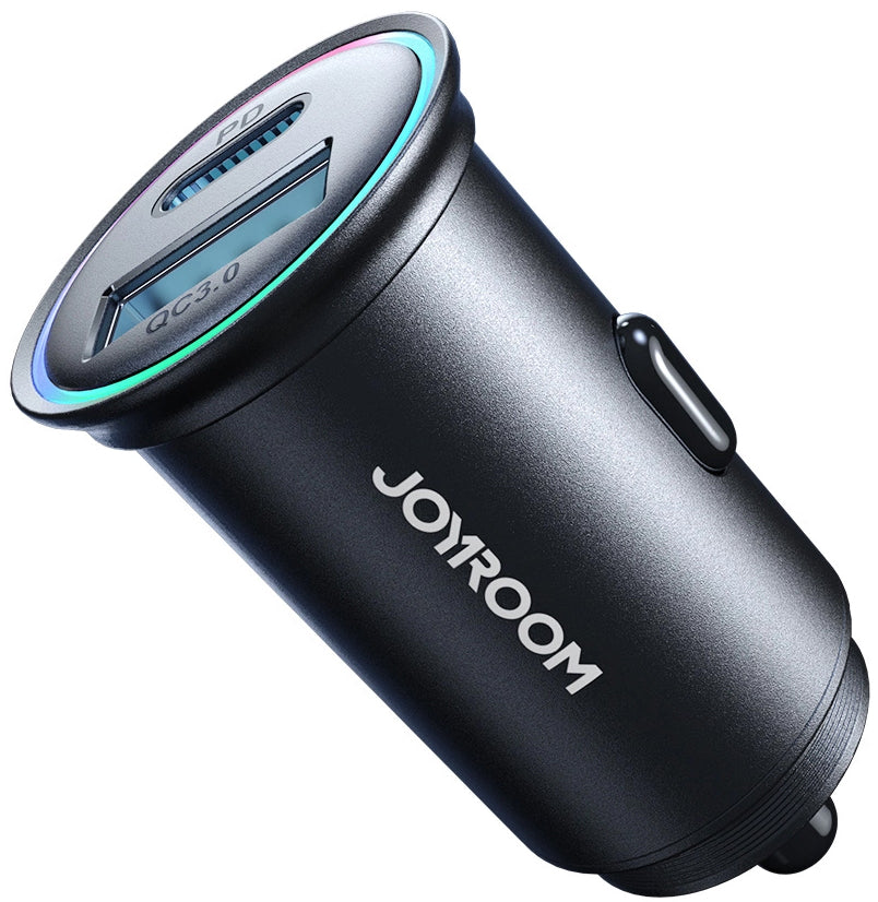 Auto-oplader Joyroom JR-CCN04, 60W, 3A, 1 x USB-A - 1 x USB-C, Zwart