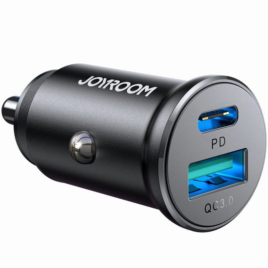 Autolader Joyroom JR-CCN05, 30W, 3A, 1 x USB-A - 1 x USB-C, Zwart