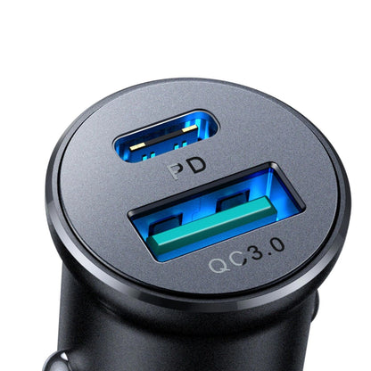 Autolader Joyroom JR-CCN05, 30W, 3A, 1 x USB-A - 1 x USB-C, Zwart
