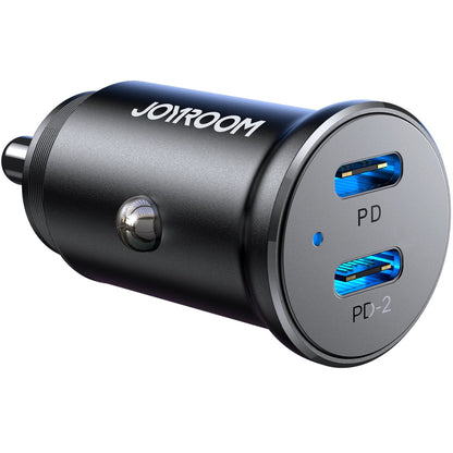 Chargeur de voiture Joyroom JR-CCN06, 30W, 3A, 2 x USB-C, Noir