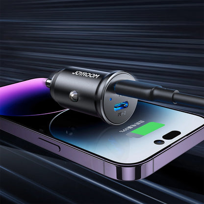 Chargeur de voiture Joyroom JR-CCN06, 30W, 3A, 2 x USB-C, Noir