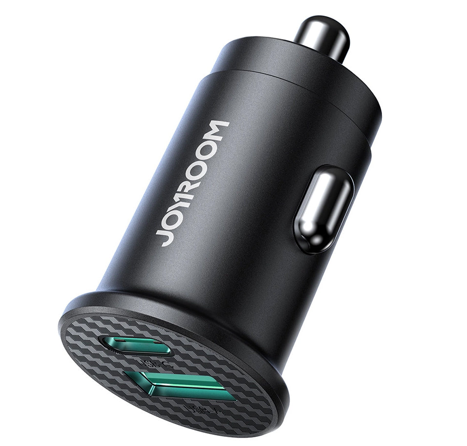 Autolader Joyroom JR-CCN16 Mini, 12W, 2.4A, 1 x USB-A - 1 x USB-C, Zwart