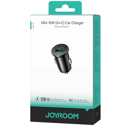 Autolader Joyroom JR-CCN16 Mini, 12W, 2.4A, 1 x USB-A - 1 x USB-C, Zwart
