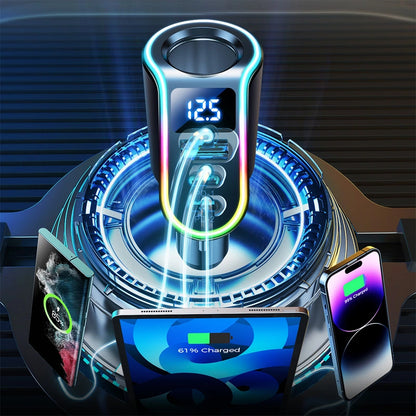 Auto-Ladegerät Joyroom JR-CL21, 150W, 3A, 1 x Zigarettenanzünder-Verlängerung - 1 x USB-A - 2 x USB-C, Schwarz