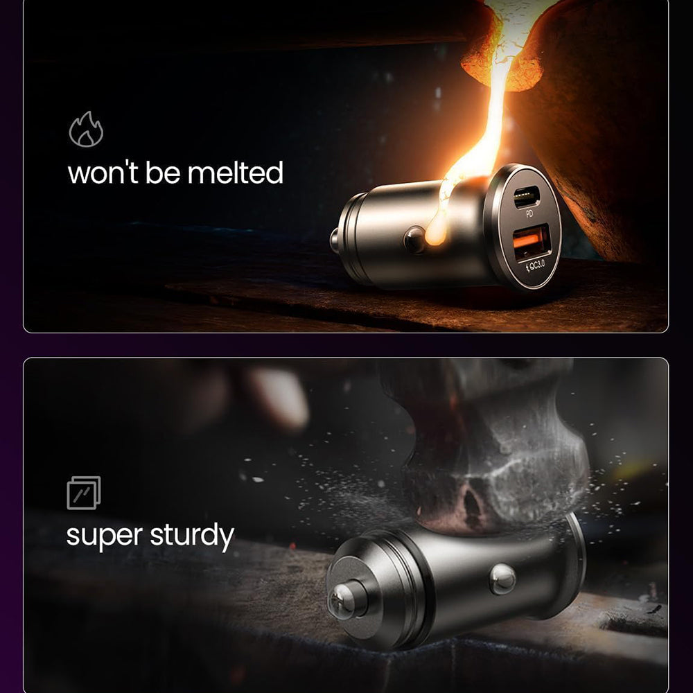 Auto-oplader Lisen, 36W, 3A, 1 x USB-A - 1 x USB-C, Set van 2 stuks, Zwart YL0223080038