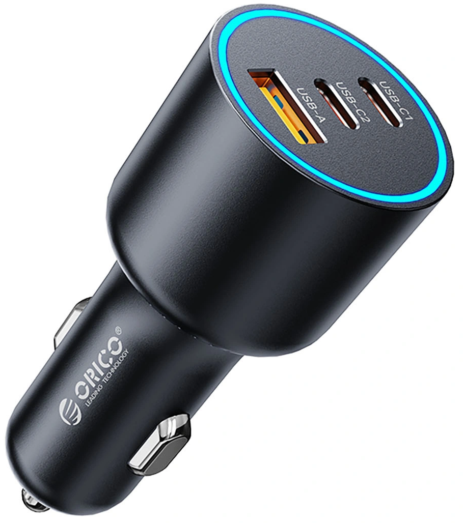 Orico HyperDrive Autolader, 165W, 5A, 1 x USB-A - 2 x USB-C, Zwart