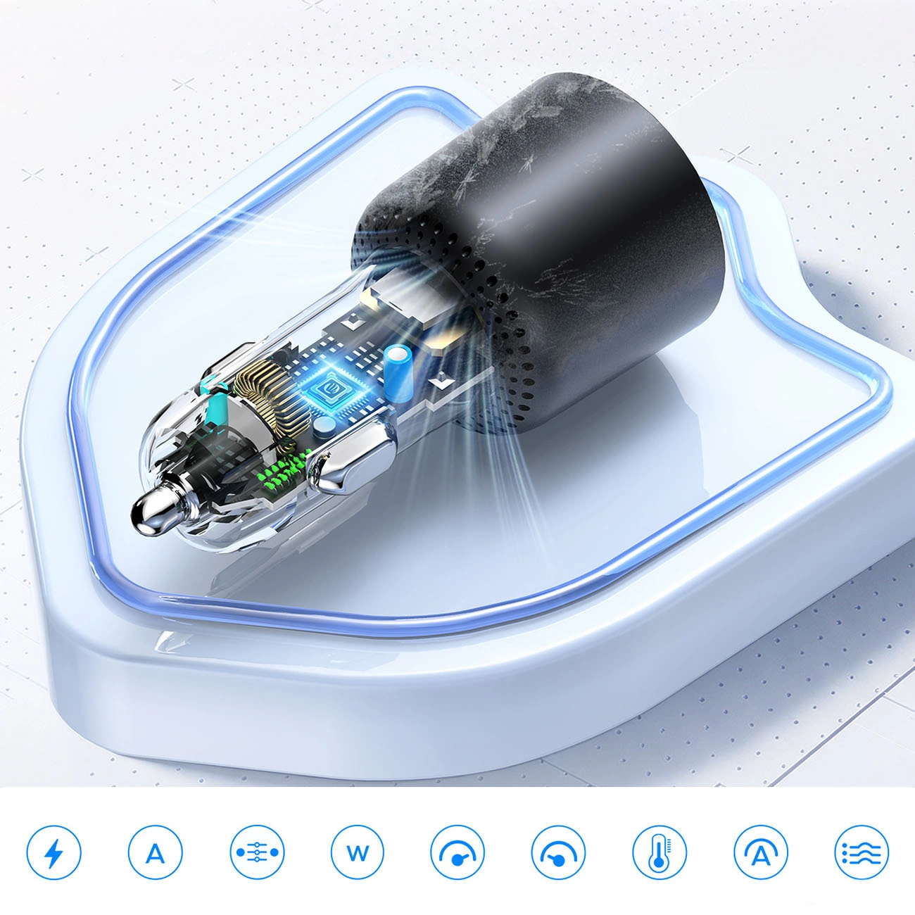 Orico HyperDrive Autolader, 165W, 5A, 1 x USB-A - 2 x USB-C, Zwart