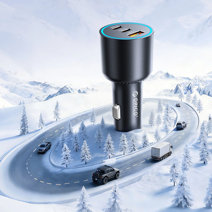 Orico HyperDrive Autolader, 165W, 5A, 1 x USB-A - 2 x USB-C, Zwart