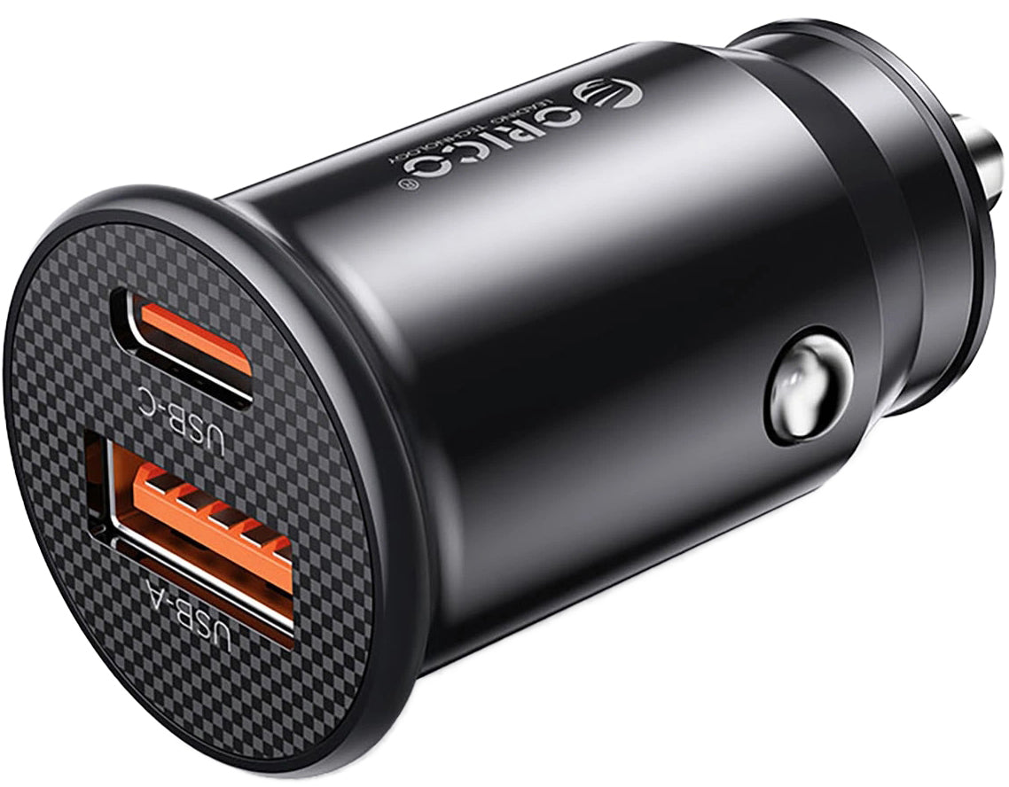 Chargeur Auto Orico PowerMini, 30W, 3A, 1 x USB-A - 1 x USB-C, Noir