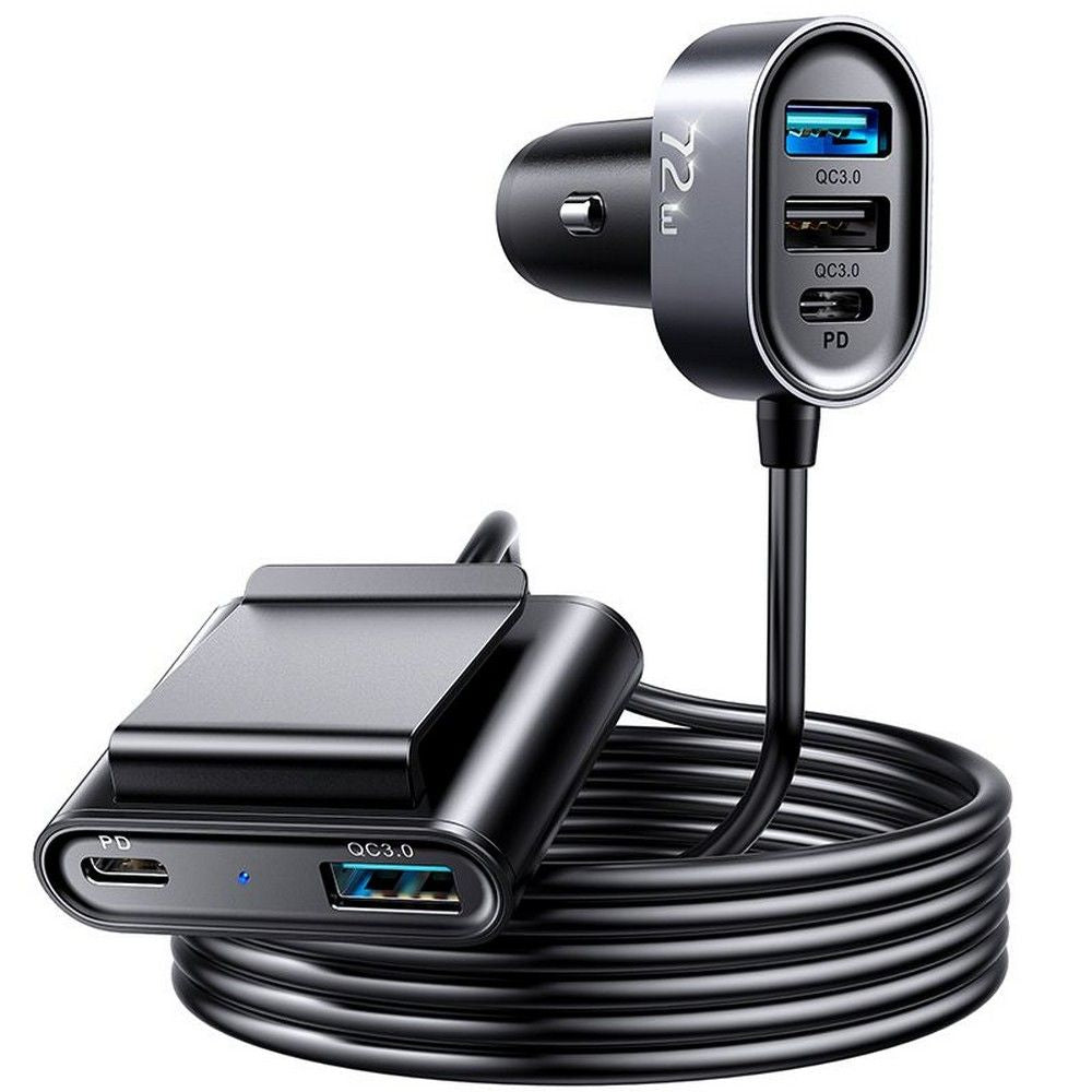 Chargeur de voiture Joyroom JR-CL05, 72W, 3A, 2 x USB-C - 3 x USB-A, Noir