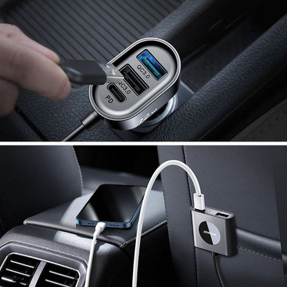Chargeur de voiture Joyroom JR-CL05, 72W, 3A, 2 x USB-C - 3 x USB-A, Noir