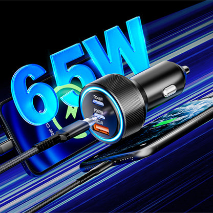 Autolader Techsuit C6 DriveBoost, 60W, 3A, 1 x USB-A - 2 x USB-C, Zilver